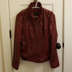 Guess Red Leather Jacket